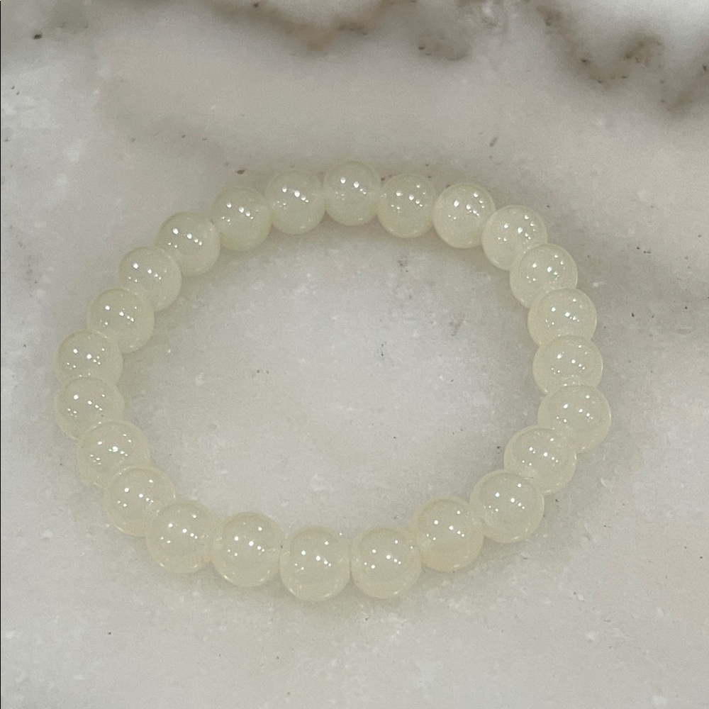 Cream Beaded Minimalist Bracelet | Y2K Cute Girly Jewelry Coquette Aesthetic